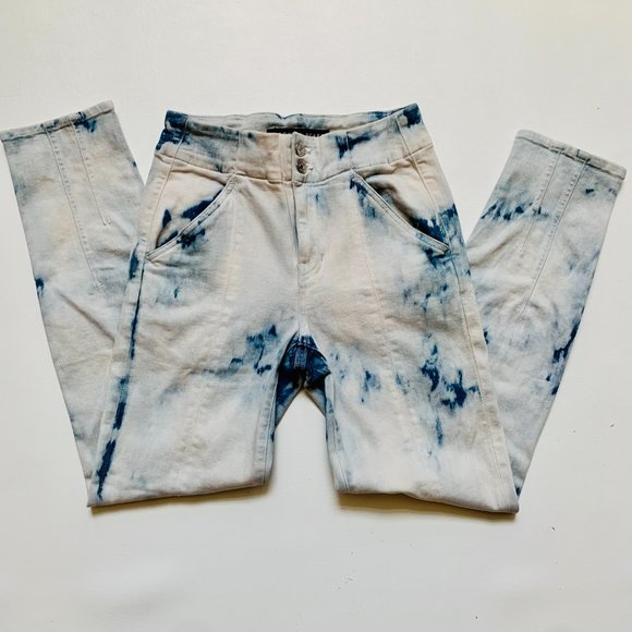 VERONICA BEARD KALLIE TIE DYE HIGH RISE STRAIGHT LEG JEANS - Picture 2 of 11